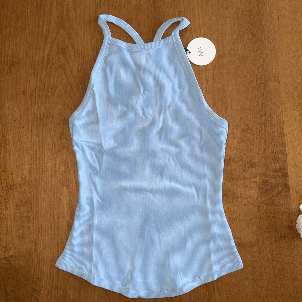 NEW NIA Georgia Racerback Women's Tank Top Cornflower Blue XS Ribbed‎